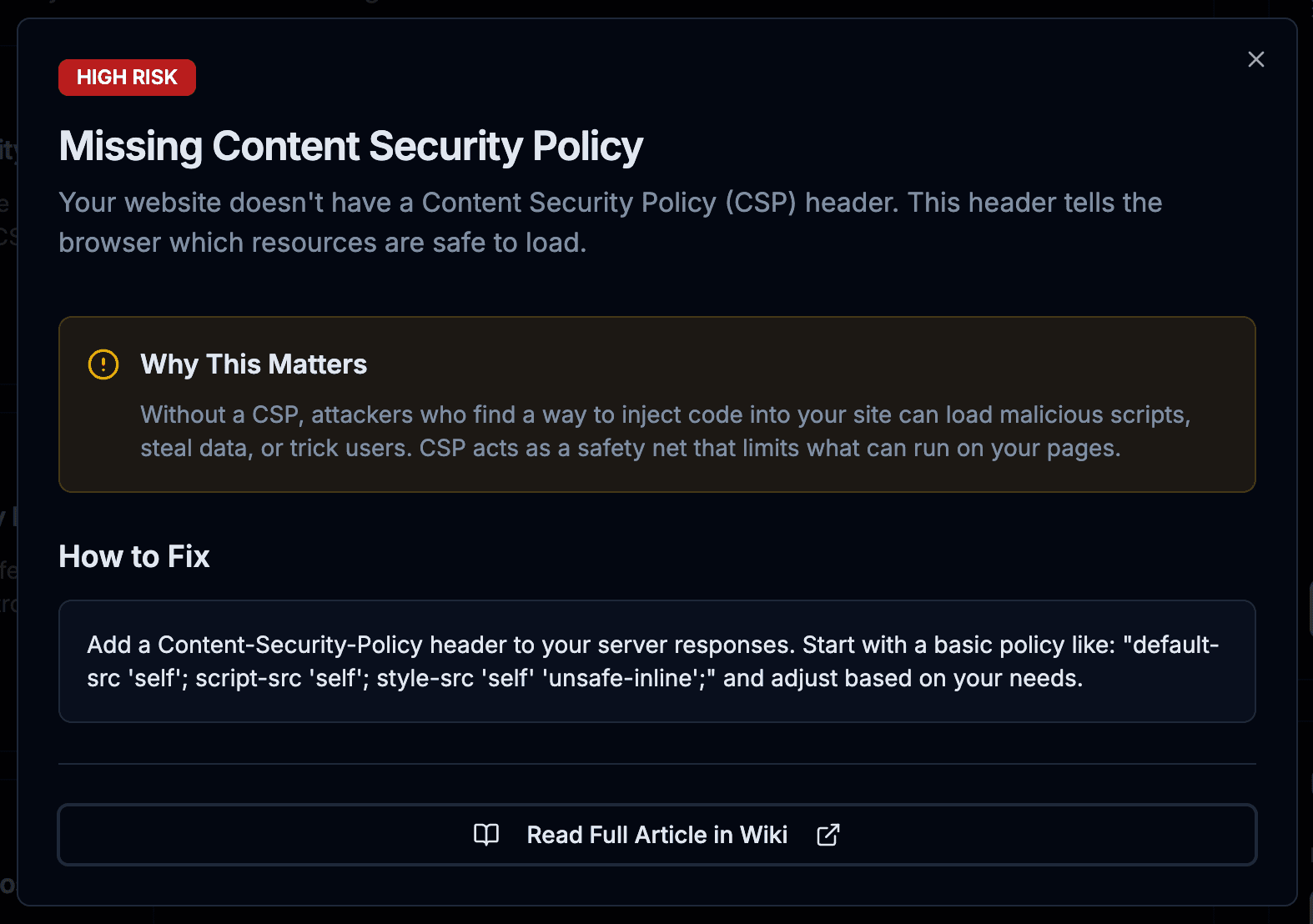 Security Score Dashboard